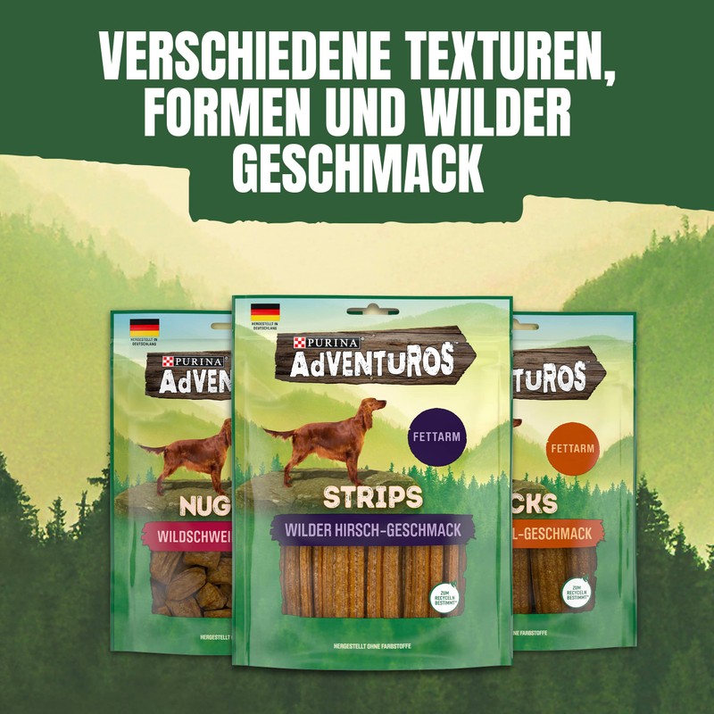 Adventuros Nuggets Hunderleckerli, mit Wildschwein, 6er Pack (6x90g)