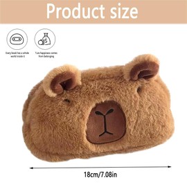 GZQCVVFQ Capybara Animal Pencil Pouch, Plush Capybara Pen Bag, Cute Fluffy Plush Pencil Case, Kawaii Pencil Pouch with Zipper, Capybara Pencil Bag for Boys and Girls, UEZZ0013