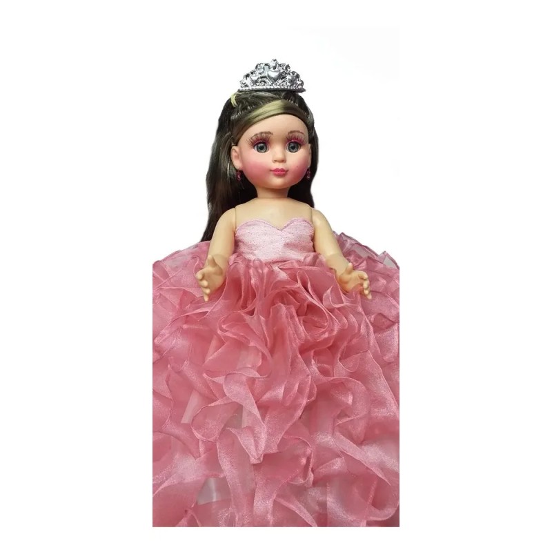Muñeca Lacio Quinceañera Xv Mil Hojas Bva Rosa Palo