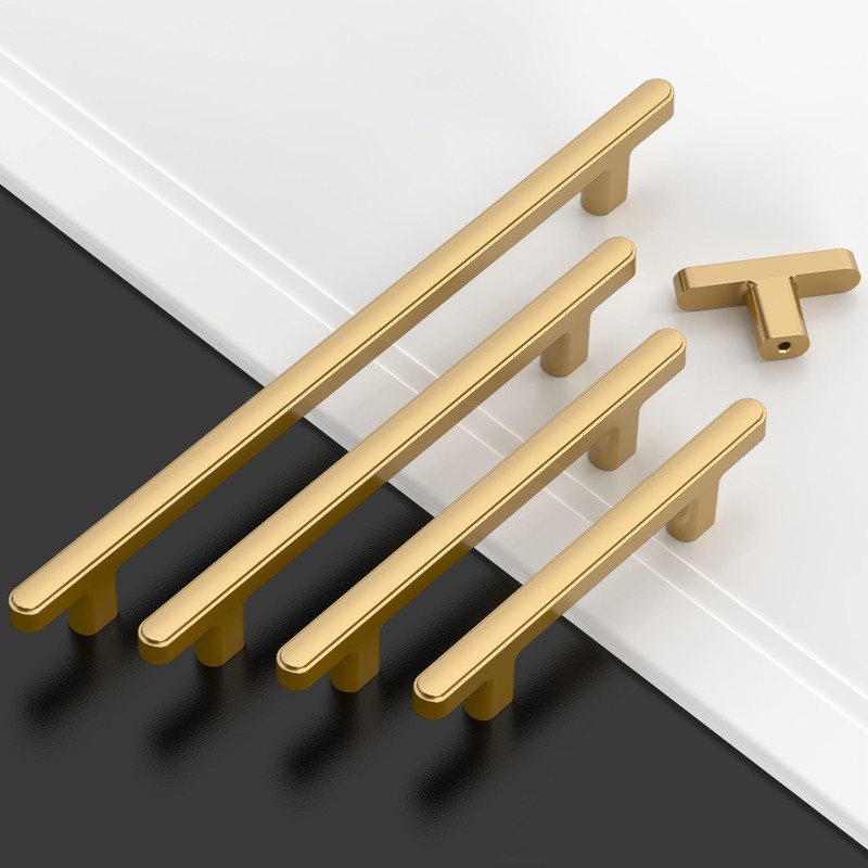 Amerdeco 10 Pack Champagne Bronze Cabinet Pulls 5 Inch(128mm) Hole