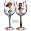 Bottom's Up 15-Ounce Lasting Friendships Handpainted Wine Glass