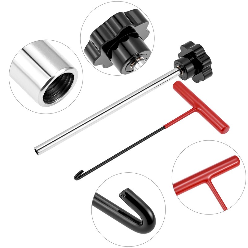 QWORK® 4-Piece Tyre Valve Recovery Tool Set with Rubber Valves