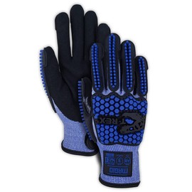 MAGID T-REX Flex Series Extremely Lightweight AeroDex Technology VersaTek Grip Palm Coated Impact 3 Glove – Size 10/XL–ANSI Level A8–1 Pair