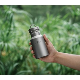 Boundless Voyage Titanium Water Bottle with Lid Wide Mouth Leak-Proof Reusable Sport Drinking Bottle for Camping Hiking Climbing Running Tea Coffee (400ml)
