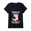 Womens Funny Axolotl Pun for Axolotl owners; GILL-ty Pleasure V-Neck