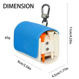 wosofe Golf Ball Pouch Waist Bag with Tee Storage Hook Clip Carry Practical Portable Premium PU light blue color