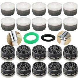 Faucet Aerator 1.2 GPM Flow Restrictor Plug-In Faucet Aerator Replacement Parts for Bathroom or Kitchen (white 20 Pieces)