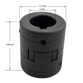 Saelno 1" to 1" L075 Flexible 3-Piece L-Jaw Coupling Coupler Set & Rubber Spider for Log Wood Splitter,Multi-Flex Couplings L075-1-1