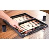 Backgammon Sets for Adults, 15 Inch Premium Carbon Fiber Faux