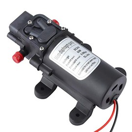 Bomba de Diafragma Presión 12V, Alta Eficiencia 5L/min, Bomba de Agua Eléctrica Mini con 1.5m Succión para Caravana RV Barco Pesca Marina