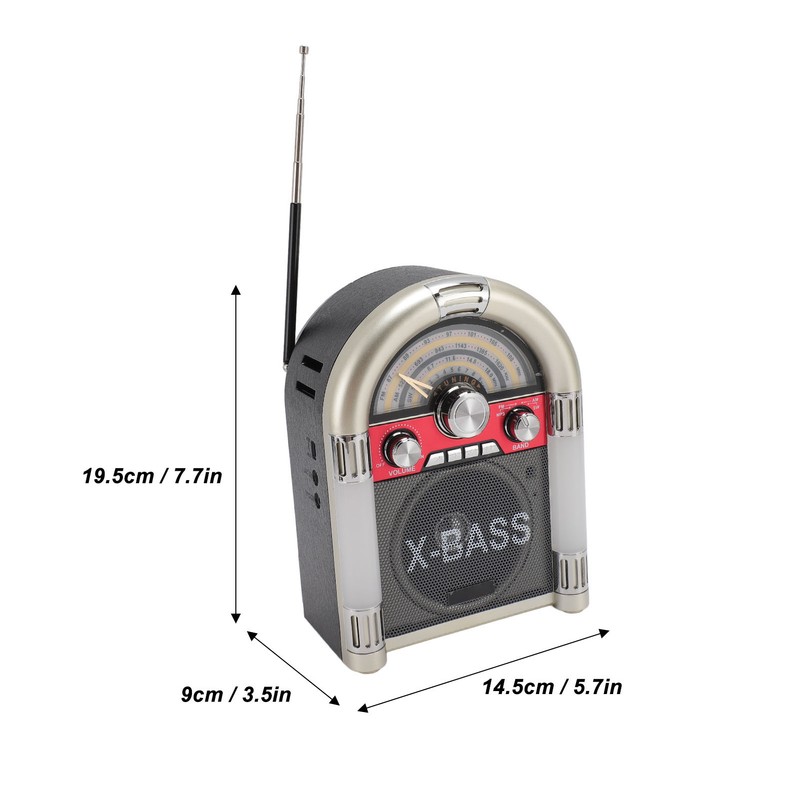 Bluetooth Speaker AM FM SW Band Receiver Retro Style Wireless