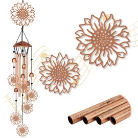 BEUNITONE Large Aluminium Wind Chimes 33" Outdoor Deep Tone Memorial with Sunflower Wind Catcher, Sympathy for Loss of Loved Mom Father for Garden Patio Balcony Home Decor