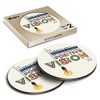 2 x Round Coasters - Positive Quote Motivation Cork Backed