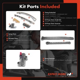 A-Premium Timing Chain Kit Compatible with Honda Accord 2003-2007 CR-V 2002-2009 Element 2003-2011 2.4L DOHC 8-PC Set