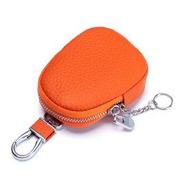 Yocipa Coin Purse, Leather Key Case, Men's Coin Case, Women's Key Holder, Compact Key Coin Case, Multi-functional Mini Wallet for Small Storage, orange