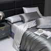 YASMENG Satin Bed Linen 135 x 200 cm Grey Dark
