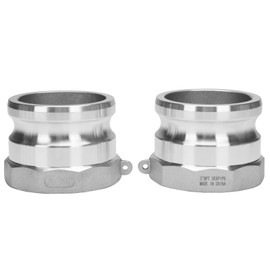 DERPIPE Aluminum PartA Camlock Fitting - 3" Male Cam Lock x 3" Female NPT Type A Cam Groove Hose Quick Disconnects Adapter (pack of 2)