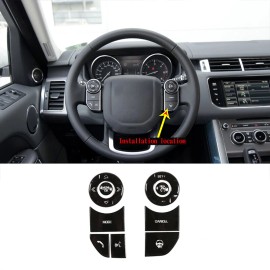 klend-cartrim Black Alloy Steering Wheel Button Trim For Land Rover Range Rover Vogue 13-17 US