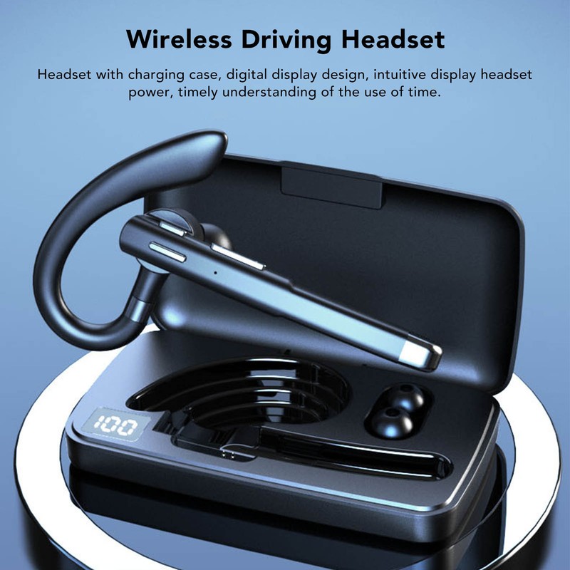 Bluetooth Earpiece Noise Canceling Waterproof Digital Power Display Wireless Headset
