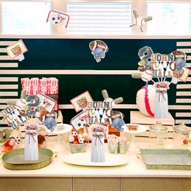 Funmemoir Sport 2nd Birthday Decorations - 24PCS Born 2 Ball Birthday Party Centerpiece Sticks, Born Two Ball Basketball Baseball Soccer Rugby Football Bday Party Supplies