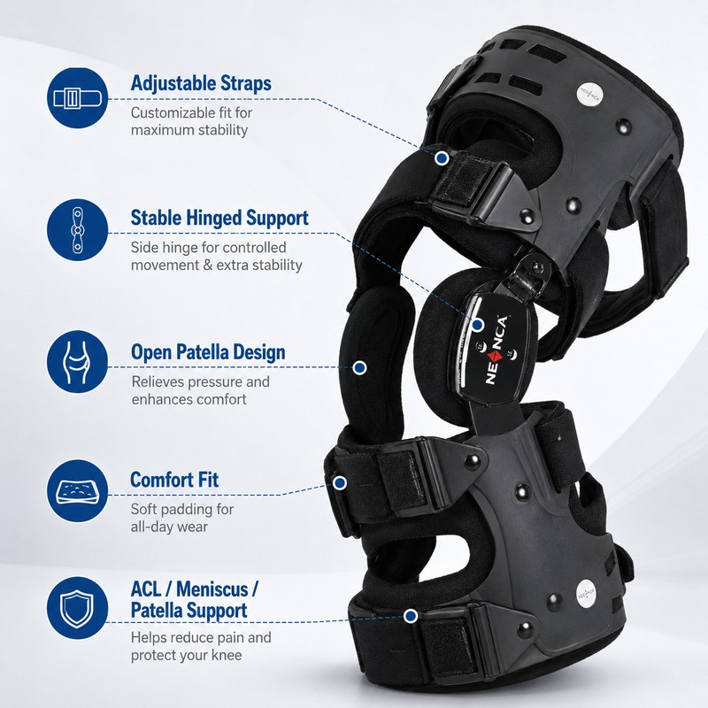 OA Unloader Knee Brace for Daily Support – Adjustable Hinged
