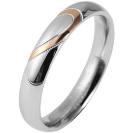 Akzent Wedding Rings Partner Rings Engagement Rings Stainless Steel with Zirconia + Engraving Proposal Rings Wedding Rings Friendship Rings, Non-precious metal