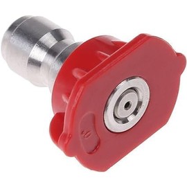 Red Pressure Washer Spray Nozzles Tip Red 0 Degree Spray Nozzles Tip Pressure Washer Spray Nozzle Tips, 1/4 Stainless Steel, Pressure Washer Parts and Accessories (0 Degree, 2mm Orifice Diameter)