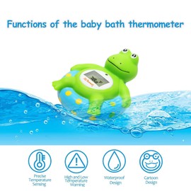 Doli Yearning Baby Bath Thermometer with Room Temperature| Fahrenheit and Celsius|Frog Lovely Shape|Kids' Bathroom Safety Products| Bath Toys…