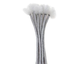 Milageto 10Pcs Hair Extensions Dreadlock Supplies Handmade 8inch Braiding Hair Twist Braid for Women Daily Use Men Travel Themed Party, Grey