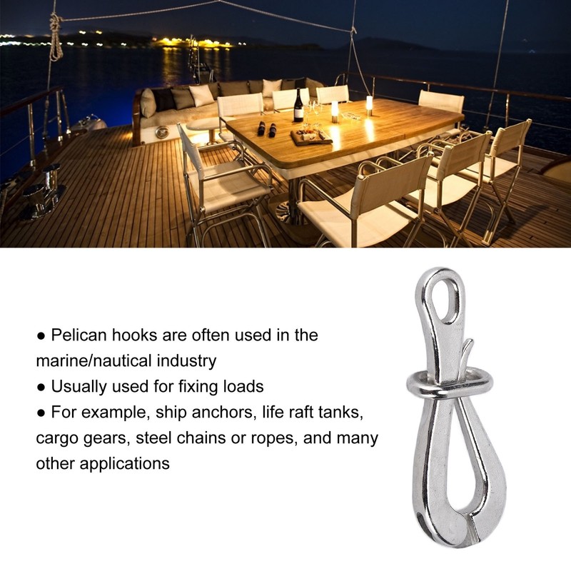 4in Pelican Hook 316 Stainless Steel Polished AntiRust Boat Hardware