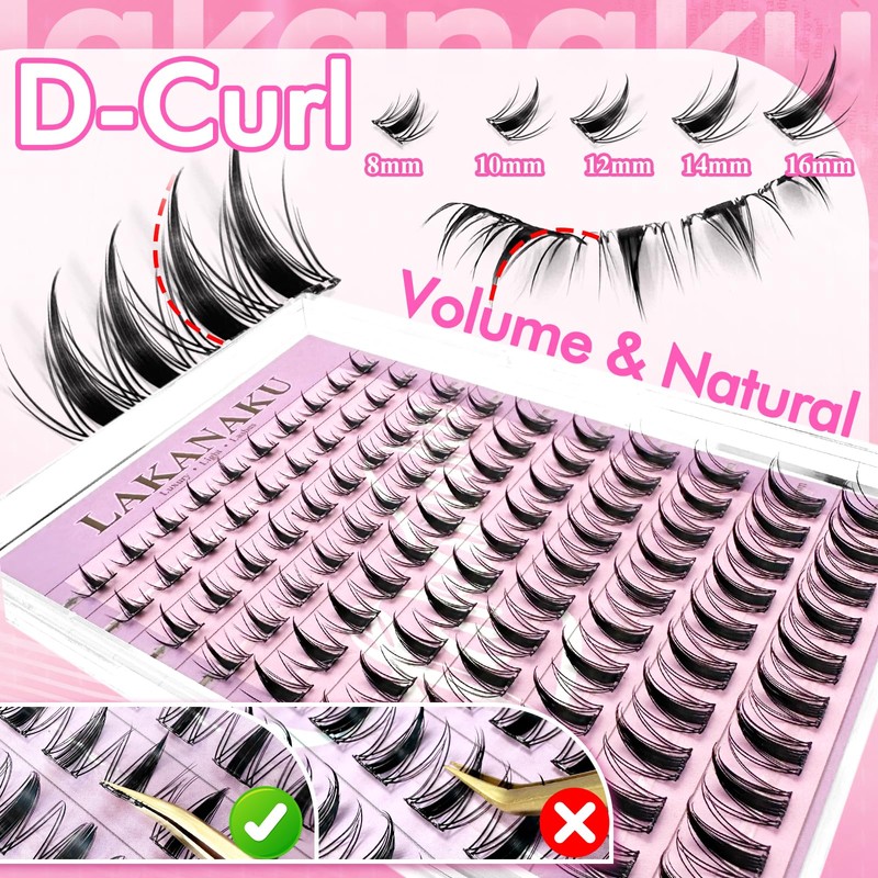 Self Adhesive Eyelashes Mange Pre Glued Lash Clusters 100 pcs