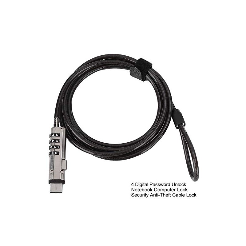 EBTOOLS - Bloqueo de cable de seguridad para computadora, 4