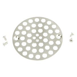 Artiwell 4’’ Shower Strainer Drain Trim Set, Solid Brass Screw-in Shower Strainer Drain Cover, Replacement Strainer Grid by Artiwell, Machine & Self-Tapping Screws Included (Brushed Gold)