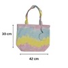 Elevanty Fabric Beach Bag with Toiletry Bag, Large Zip Bag