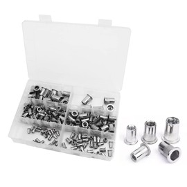 200 Stück NUZAMAS 304 M3-M10 Edelstahl Nietmutter Werkzeug Flachkopf Gewinde Nieten Muttern Kappe Sortiment Kit M3 M4 M5 M6 M8 M10 Typen Muttern