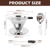 Pour Over Coffee Dripper,Upgraded Double Micro Mesh Filter With Cleaning