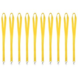 Karteo Lanyard with Carabiner Yellow [Pack of 10] Lanyard Lanyards Blank for Card Sleeves ID Access Cards