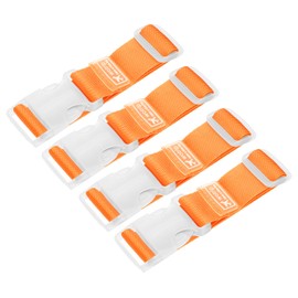 sourcing map 4Pcs Add A Bag Luggage Strap, 4-12 Inch Adjustable Suitcase Belt Travel Accessories, Luggage Connector for Carry-on Baggage, Orange
