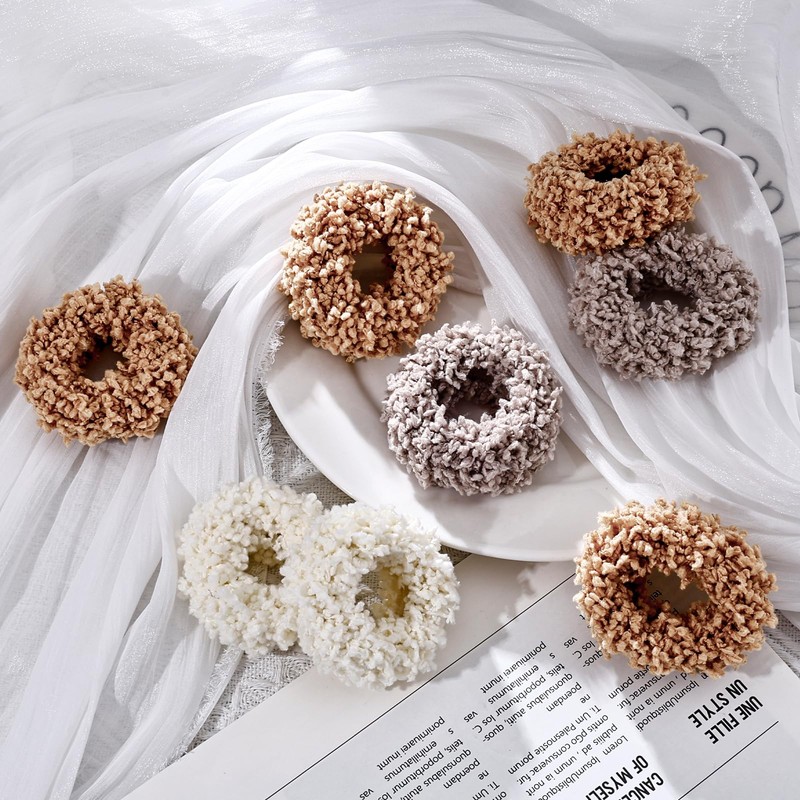 12-Piece Plush Scrunchies Hair Ties for Women