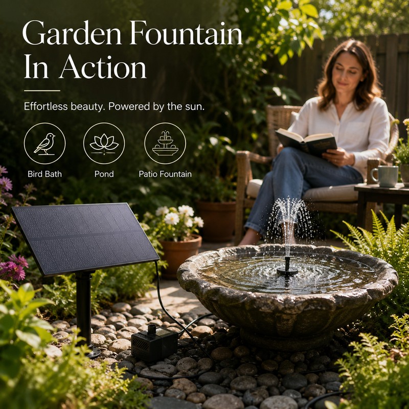 DC 12V Solar Water Pump Kit for Garden Fountains –