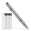 KeyUnity Titanium Retractable Silver Polished Ballpoint Pen - Fine Point