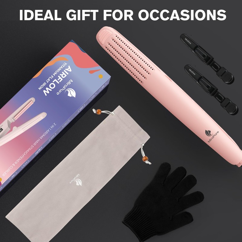 MiroPure 360° Titanium Flat Iron Hair Straightener and Curler 2
