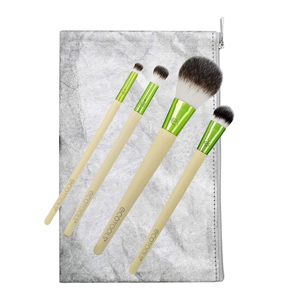 EcoTools Holiday Vibes Makeup Brush Gift Set with Travel Brush Bag, Set of 6