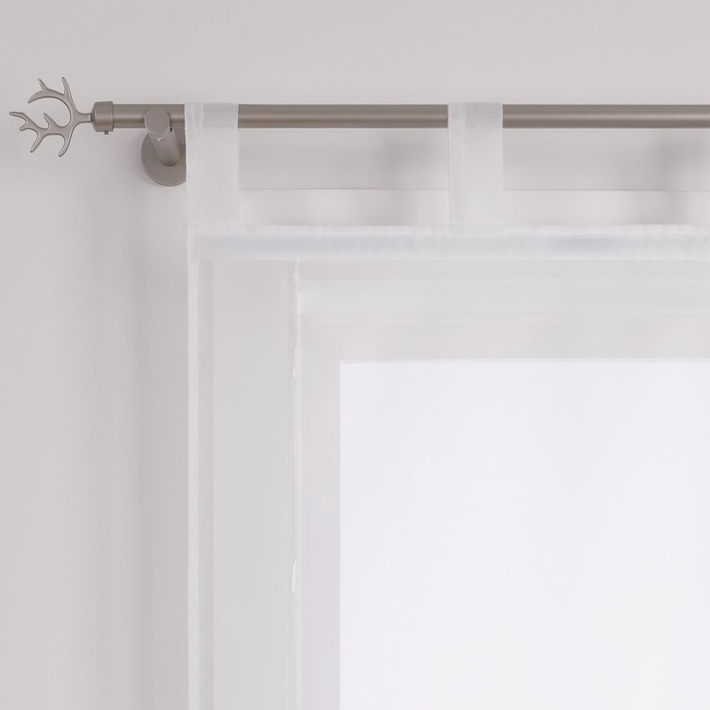ESLIR Roman Blind with Tabs, Transparent Tab-Top Kitchen Curtains, Modern
