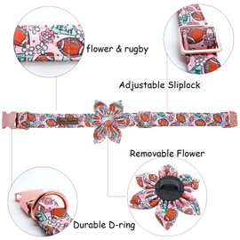 Dog Collar - Rugby with Flower Dog Collar Flower for Dogs Flower Pet Collar Adjustable Dog Collar Girl Boy Dog Collar for X-Large Dogs