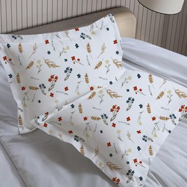 eBeddy Linens Standard Floral Print Pillow Shams Set (20x26 Inch) - Luxurious Egyptian Cotton 800-TC with Envelope Closure, Soft & Durable for a Restful Sleep Experience, Elegant Bedding Accent