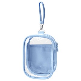 Plush Storage, Decorative Box Pouch, Mini, Powder Blue, Pain Bag, Sewing Pouch, Doll Storage, Going Out, Transparent Window, PVC Case, Waterproof, Dustproof, Zipper Type, Pushing Goods, Mines, Events