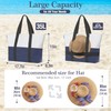 Reiseresa Beach Bag with Zipper, Beach Tote Bag for Women,