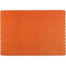 Paper Placemats - Disposable - Scalloped Edge (Orange, 50)