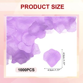 uxcell 1000 Pcs Silk Fake Flower Petals for Wedding, Artificial Rose Petals Bulk for Wedding Confetti Scatter Valentine's Day Proposal Flower Petals Decoration (Light Purple)